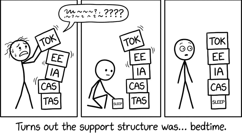 A wobbly IB workload tower stabilized by sleep