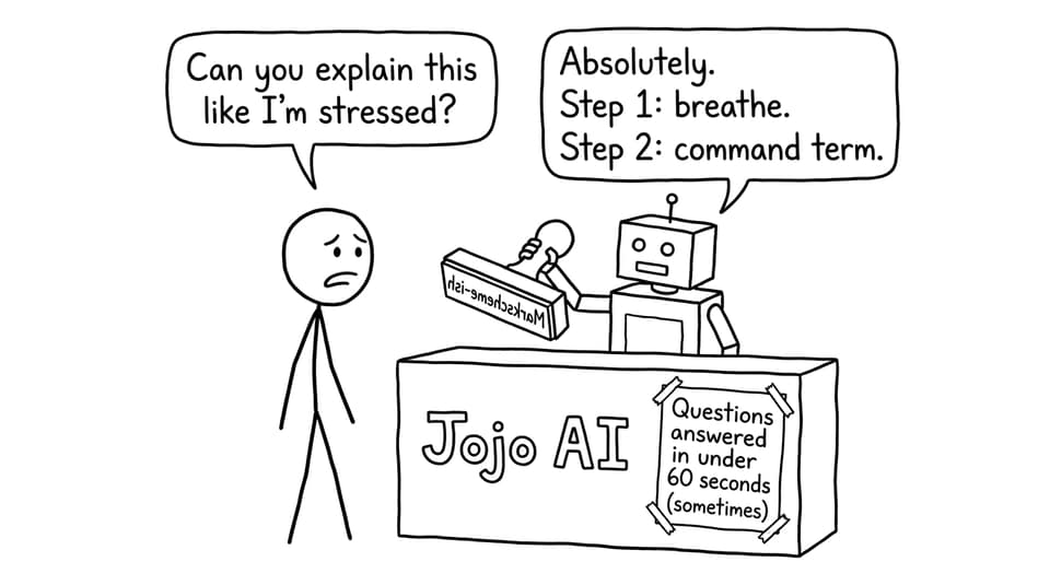 Jojo AI help desk comic