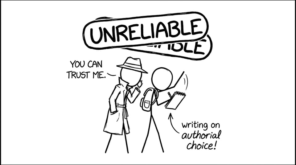 Unreliable narrator stamp