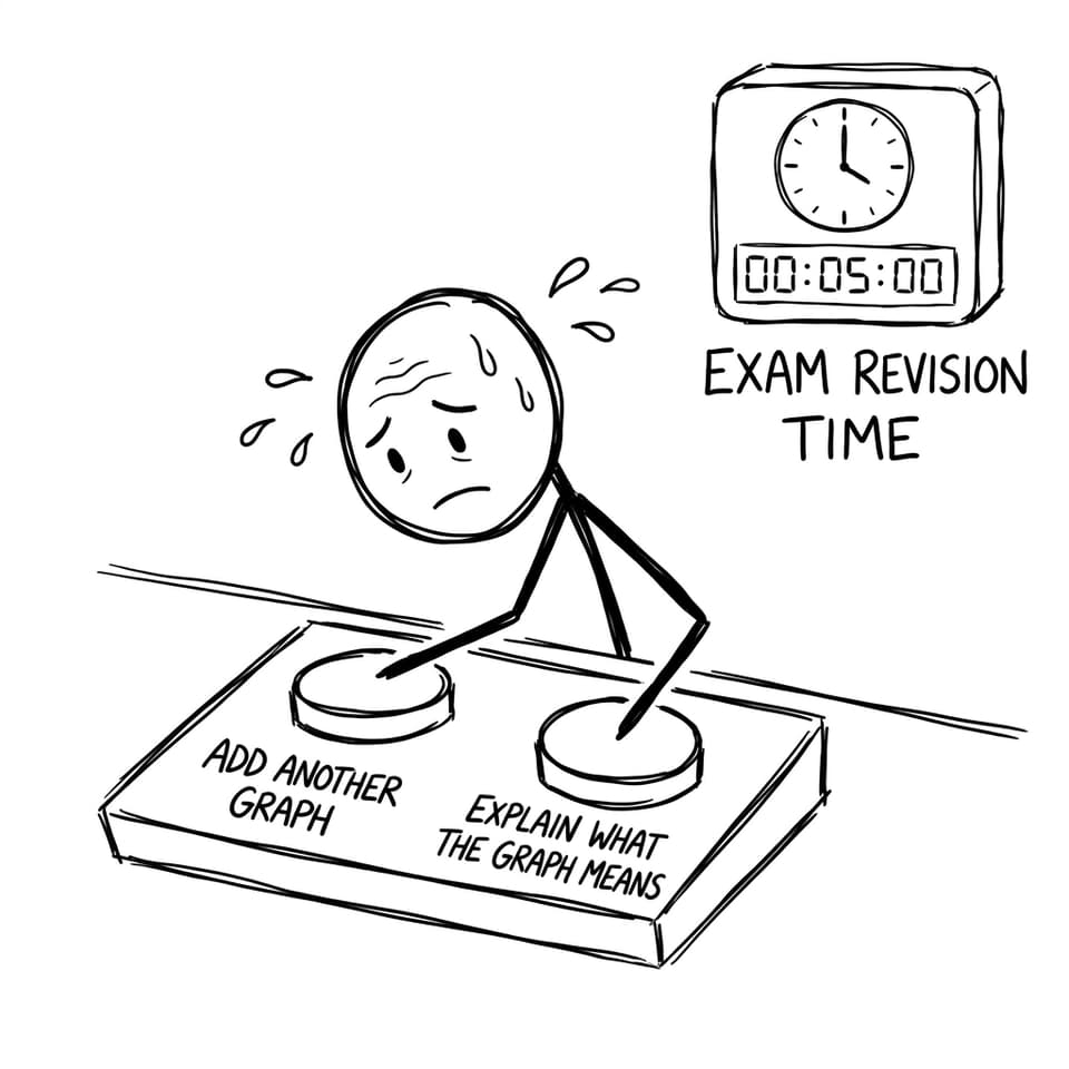 Two-button dilemma: add another graph vs explain meaning