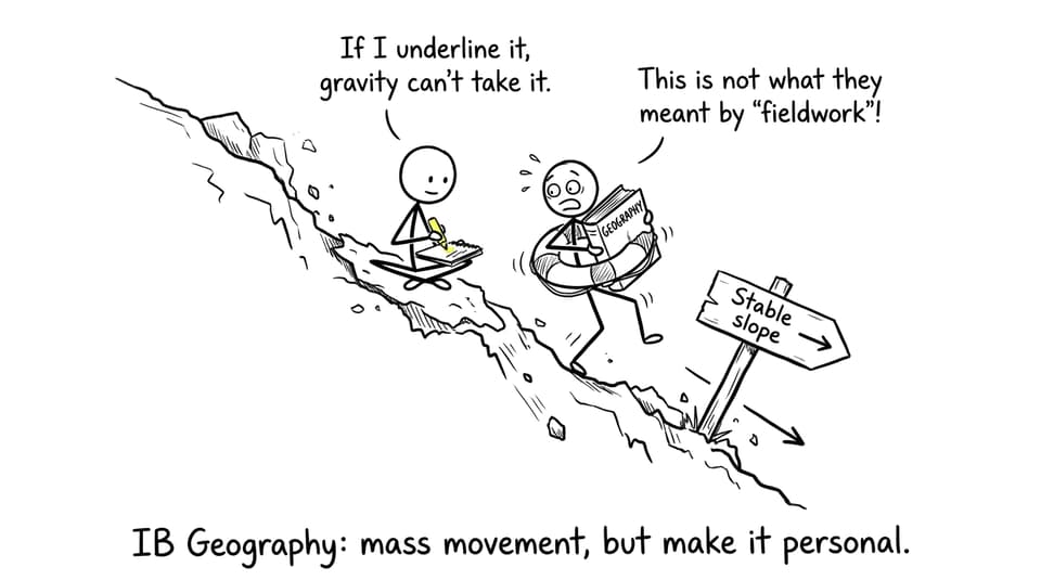 Two IB students revising on a sliding hill