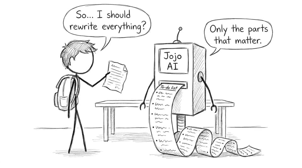 Jojo AI to-do list comic
