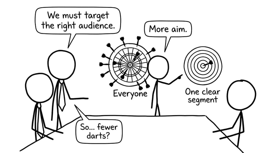 Targeting dartboard meeting comic