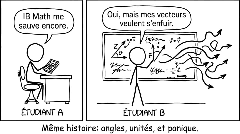 Même histoire: angles, unités, et panique.