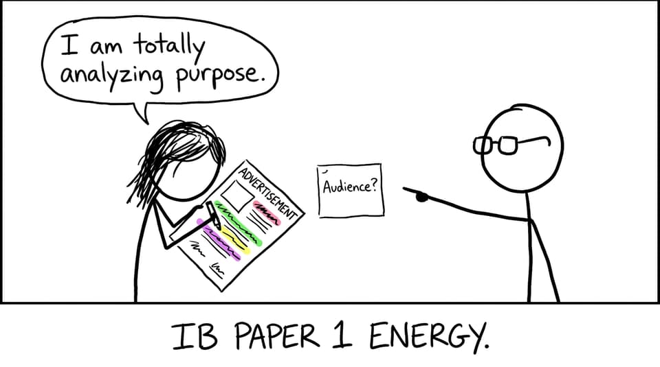 IB student over-highlighting an ad