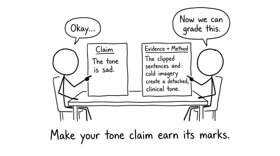 Make your tone claim earn its marks.