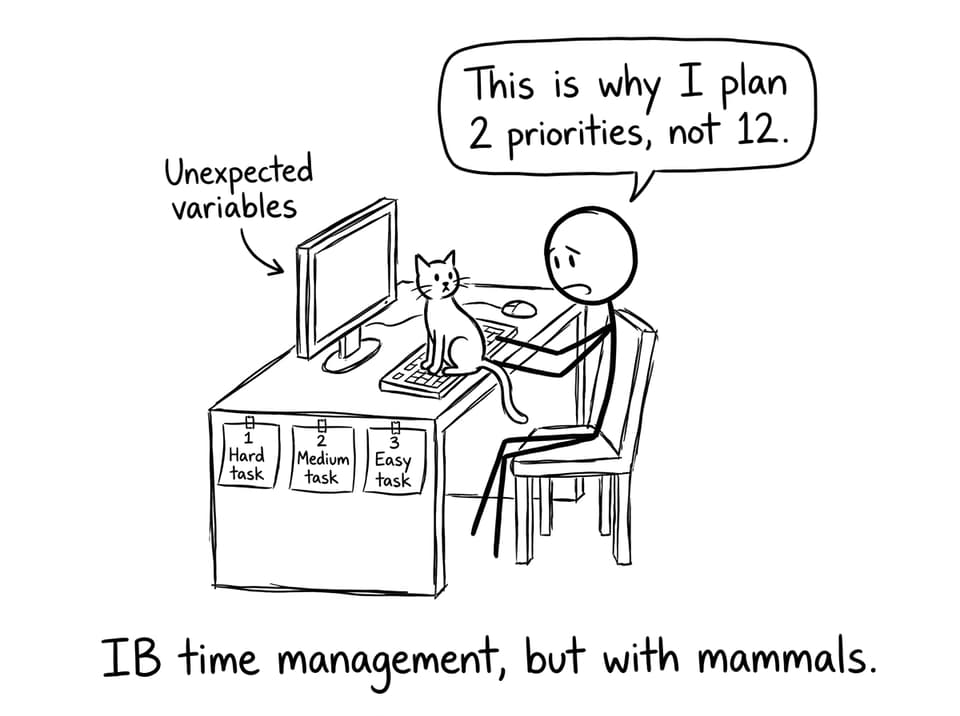 Planning priorities while a cat ruins the plan