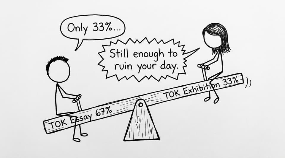 TOK weighting seesaw comic