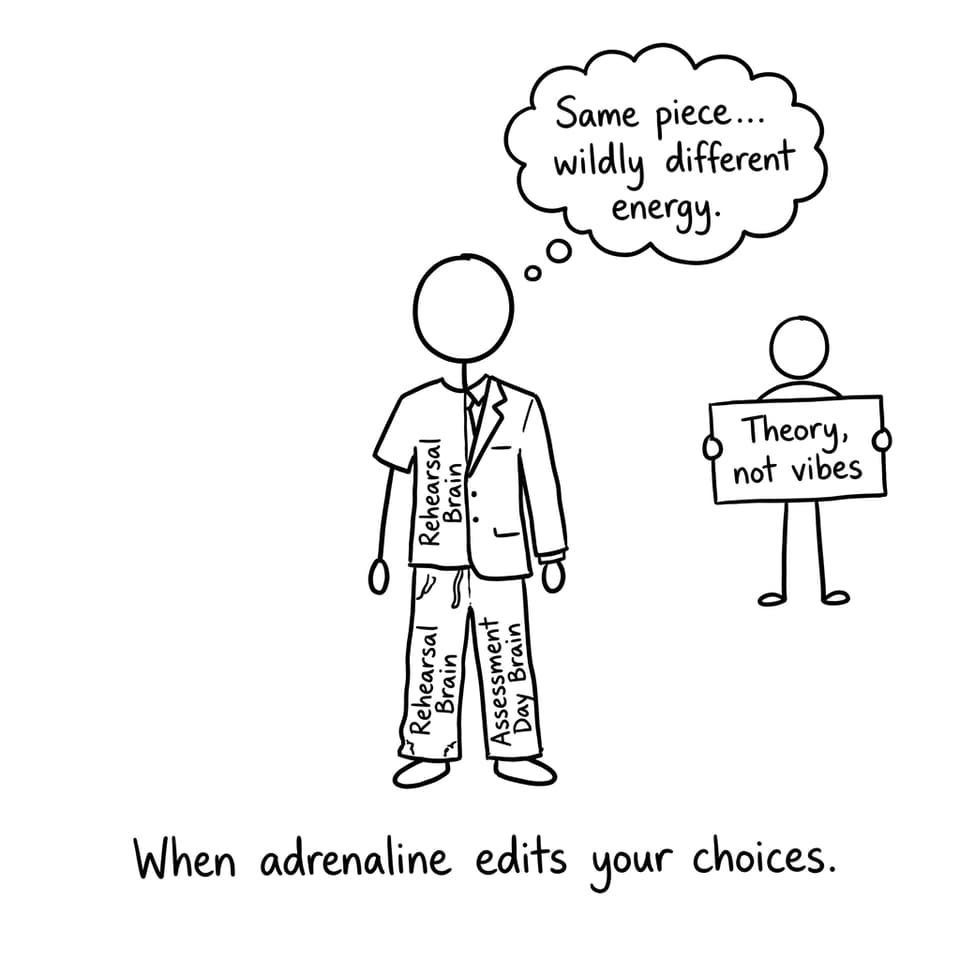 Split-brain student: Rehearsal Brain vs Assessment Day Brain