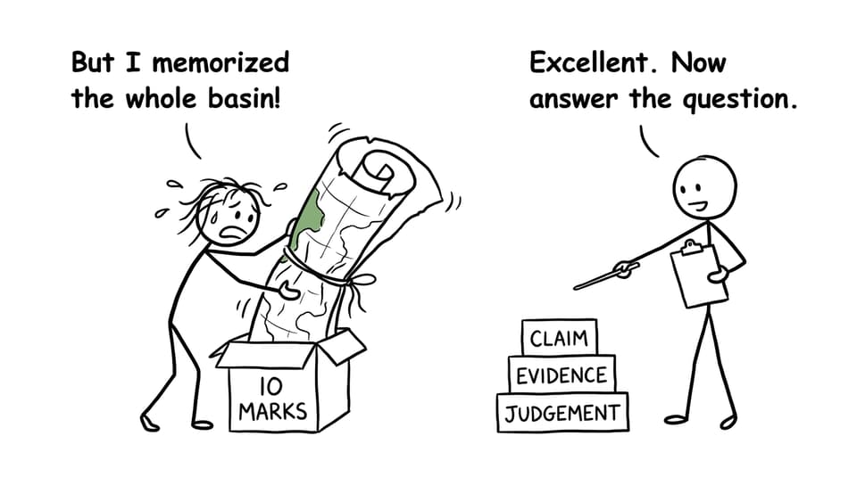 A student discovers that memorizing everything is not the same as answering a 10-mark question