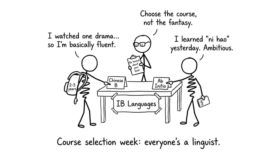 IB Languages course selection comic