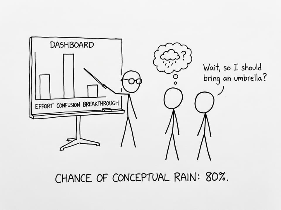 Students misread a learning dashboard like a weather forecast.