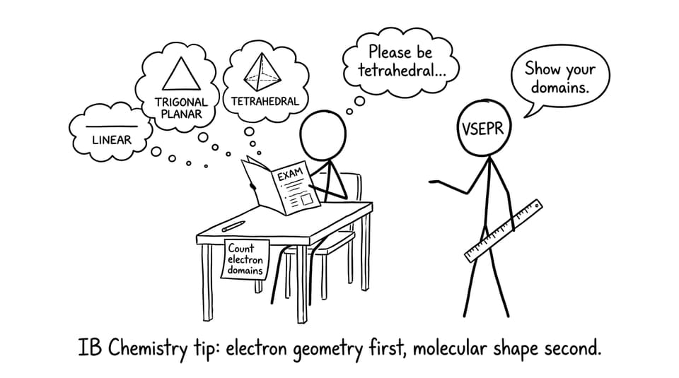 Exam hall VSEPR joke