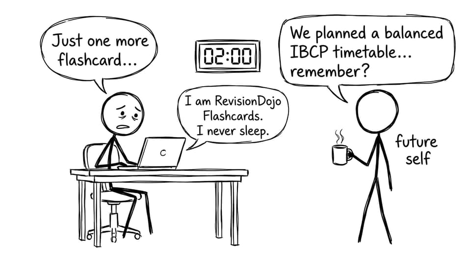 Late-night flashcards joke