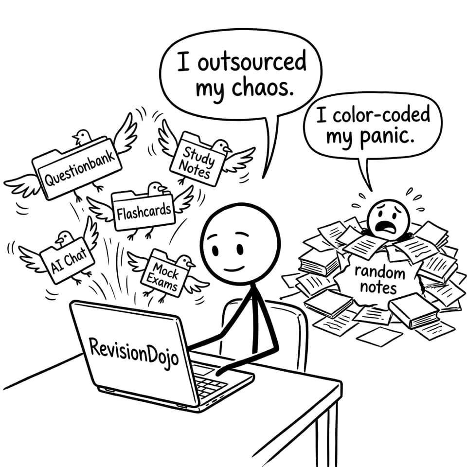RevisionDojo tabs comic