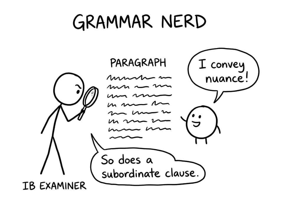 Examiner says a subordinate clause conveys nuance