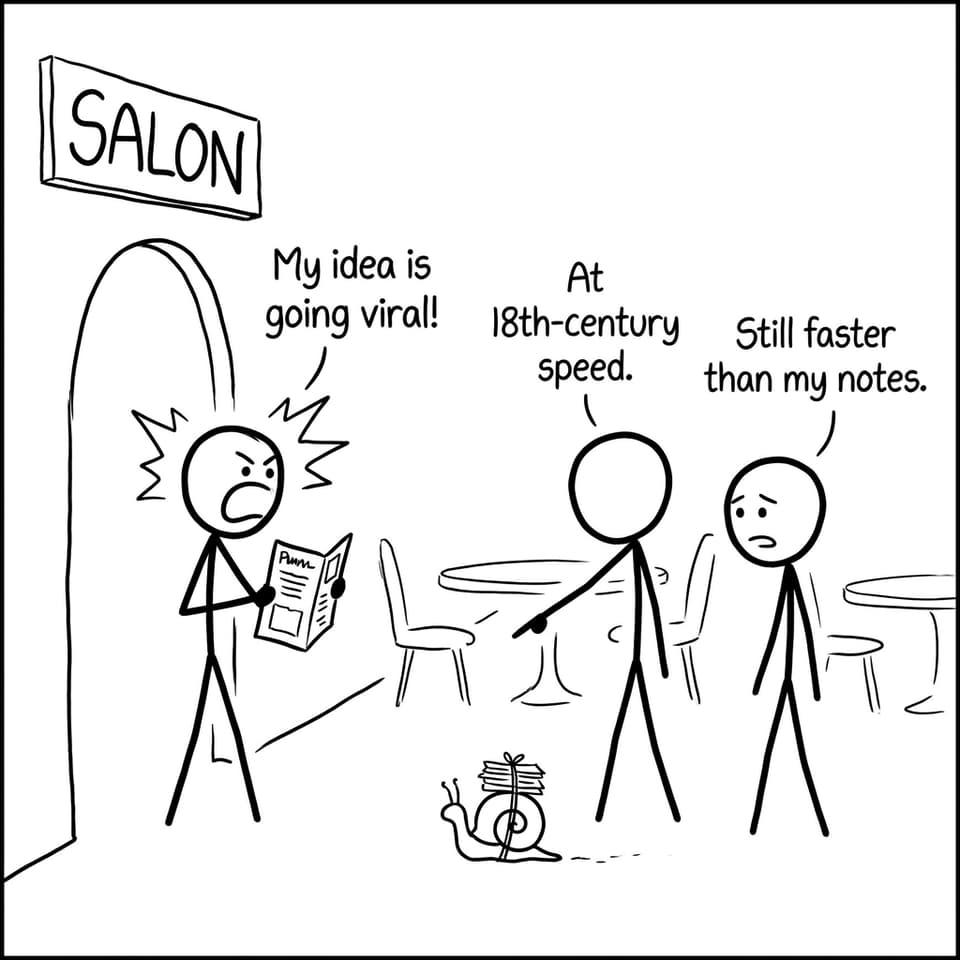 Salon humor about ideas spreading
