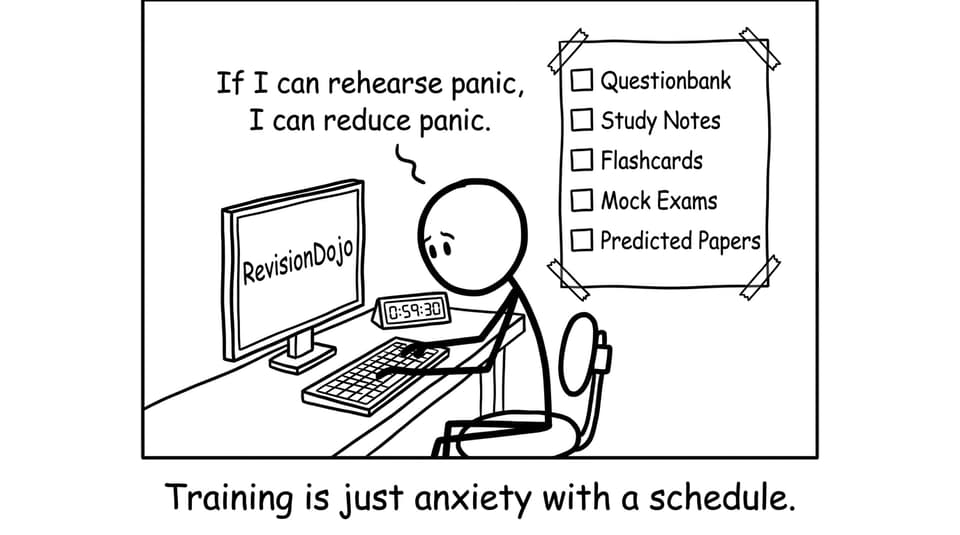 RevisionDojo practice loop comic