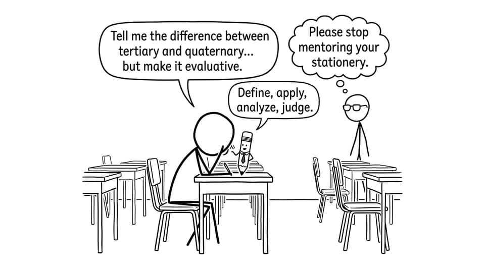 Exam hall pencil consultant joke