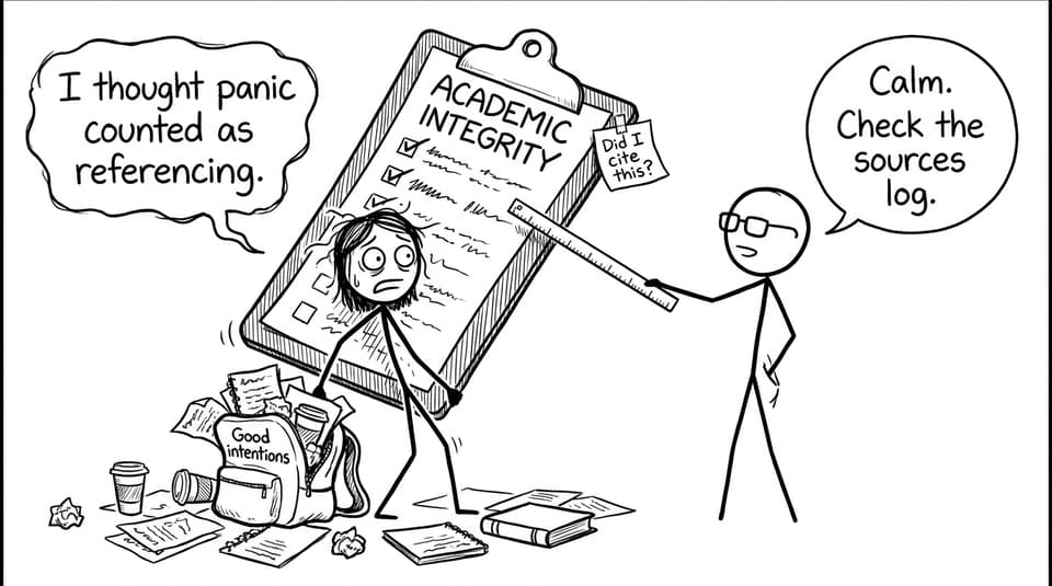 Academic integrity checklist comic