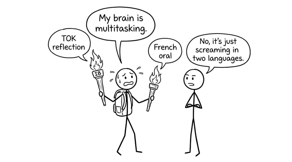 Student juggling TOK and a language oral