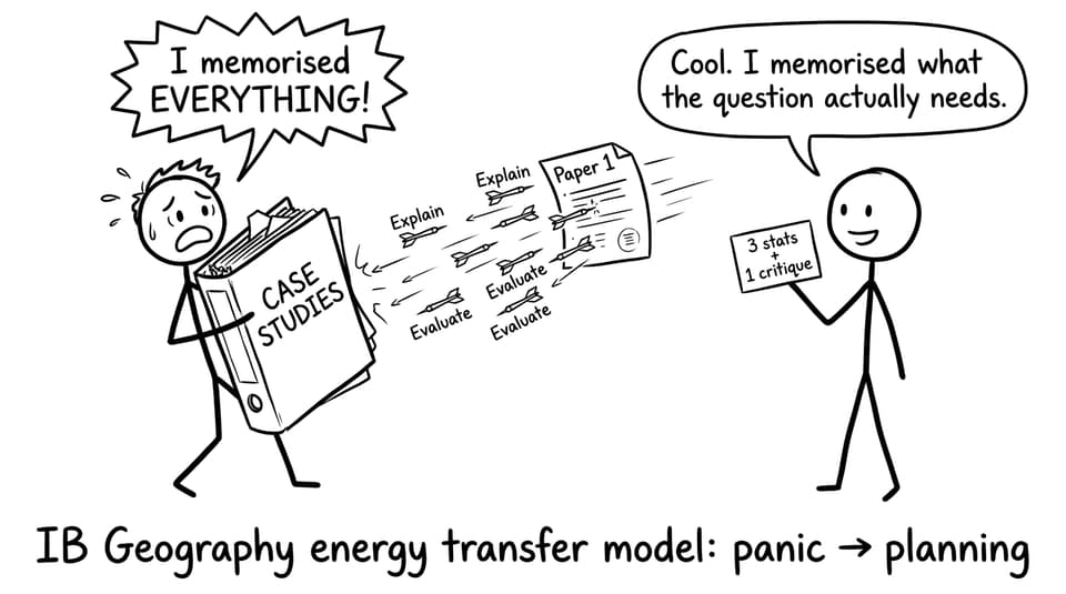 A student learns the difference between memorising and using case studies