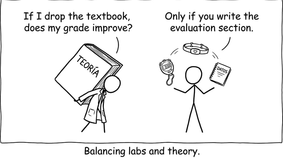 Balancing labs and theory comic