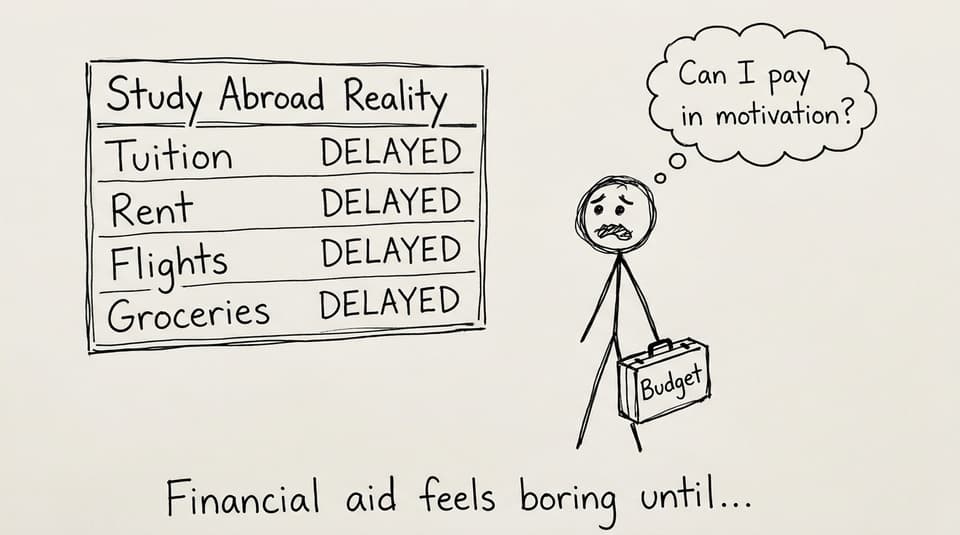 Financial aid feels boring until... XKCD-style comic