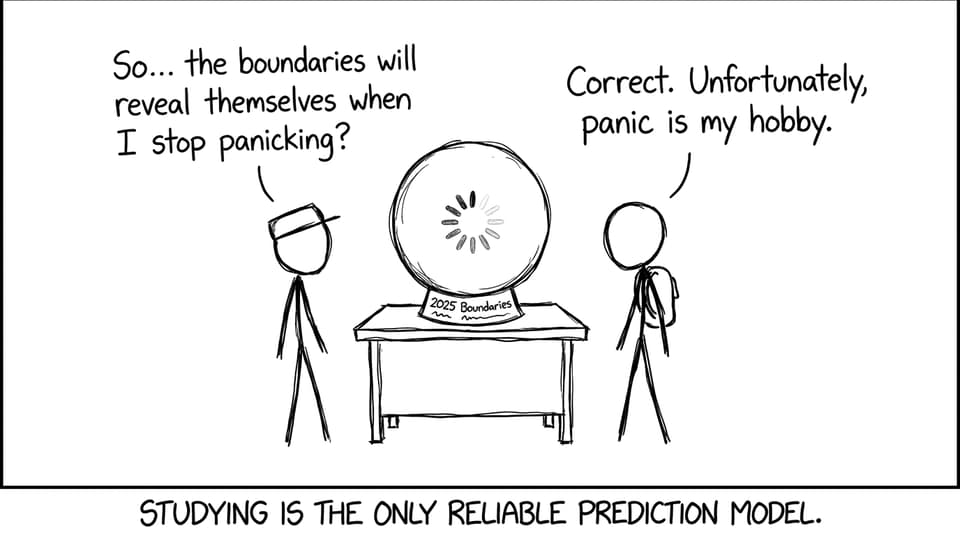 Two students and a crystal ball joke