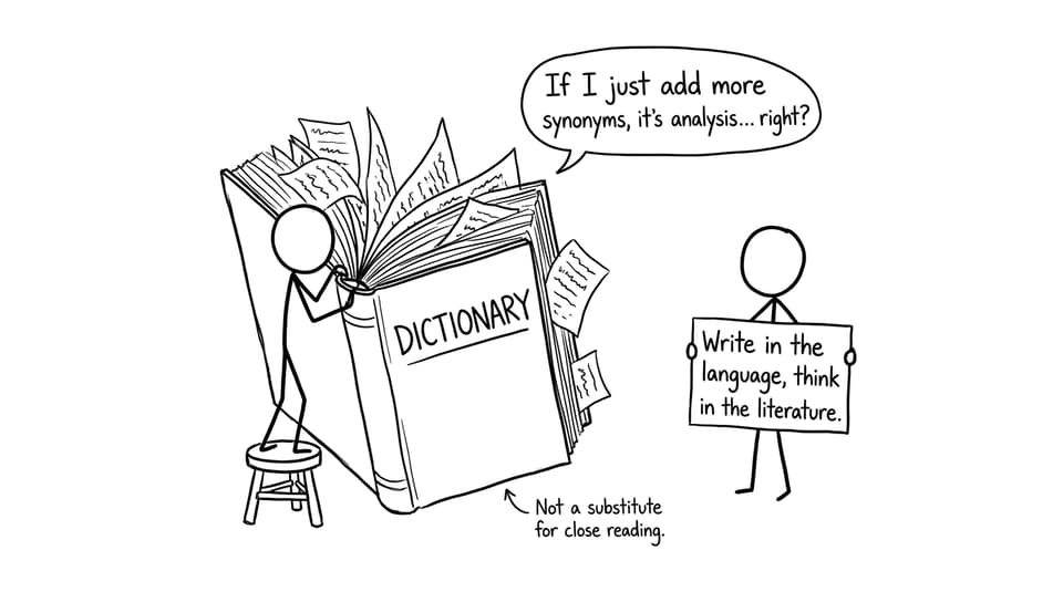 Synonyms vs analysis comic