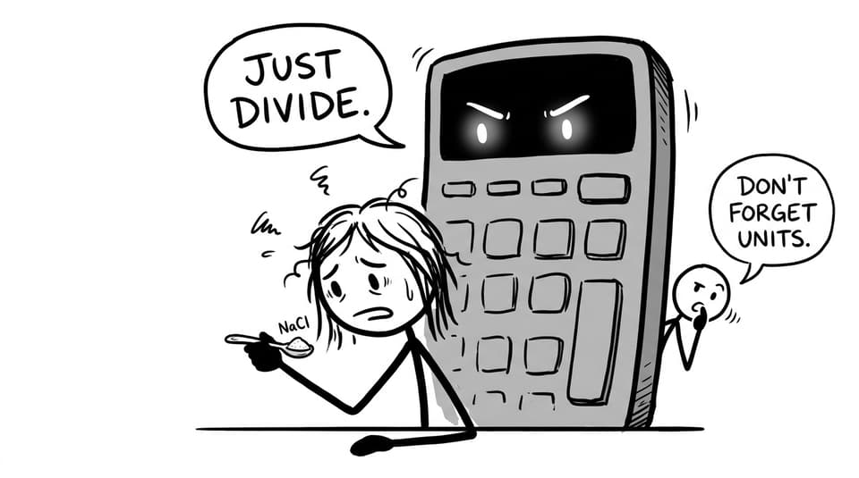 A stressed student versus the "just divide" calculator