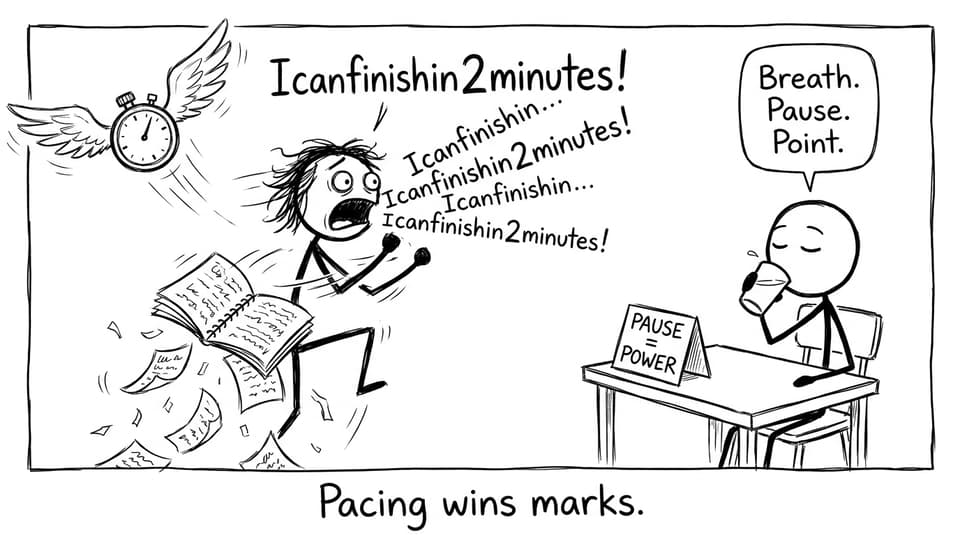 A funny comic about pacing and pausing