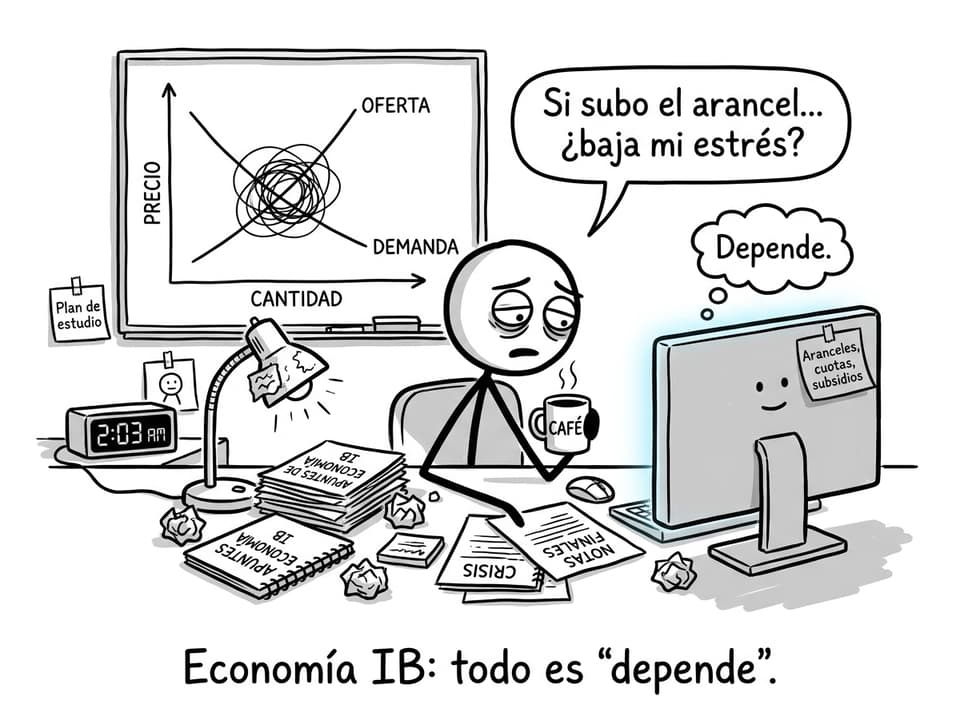 Viñeta: estudiar políticas comerciales a las 2 a.m.