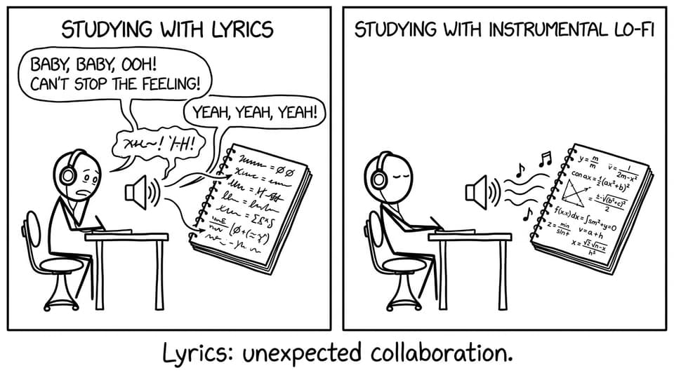 Lyrics invade the notes vs lo-fi calm