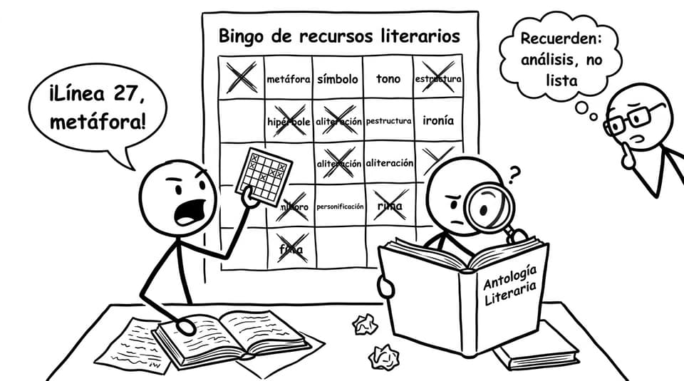 Bingo de recursos literarios (pero con advertencia)