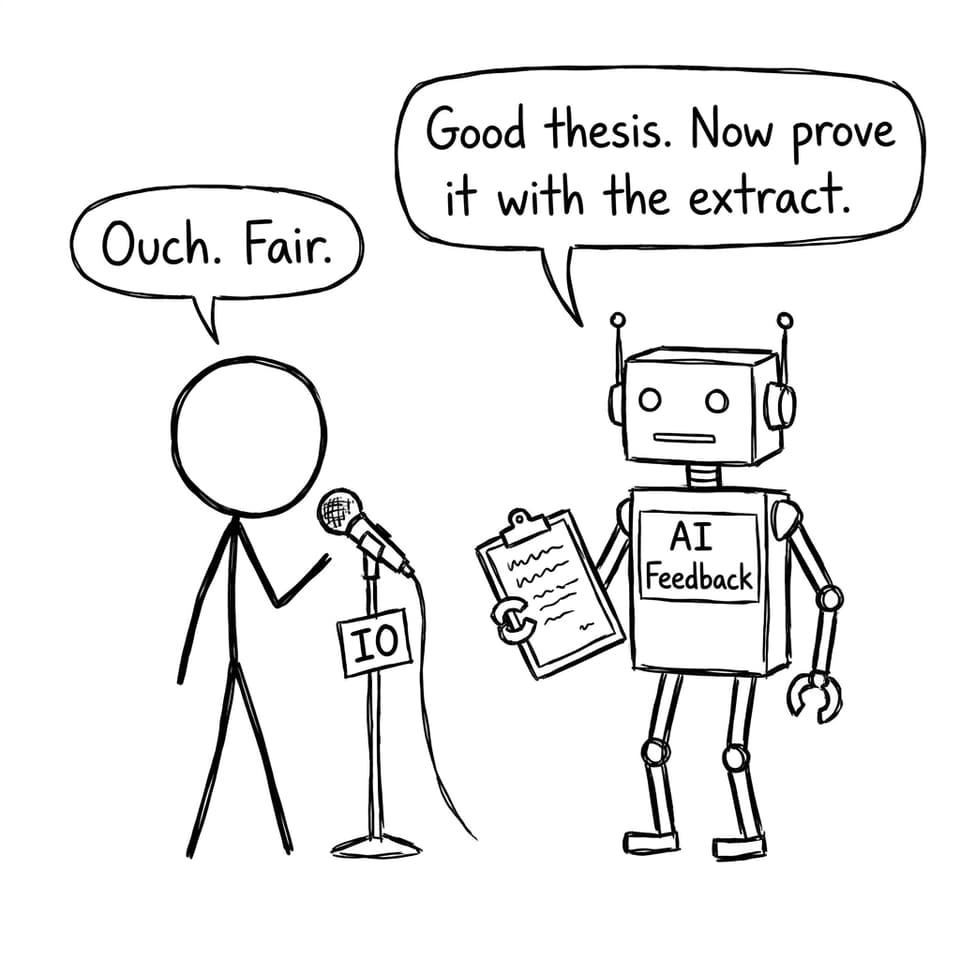AI feedback during IO practice