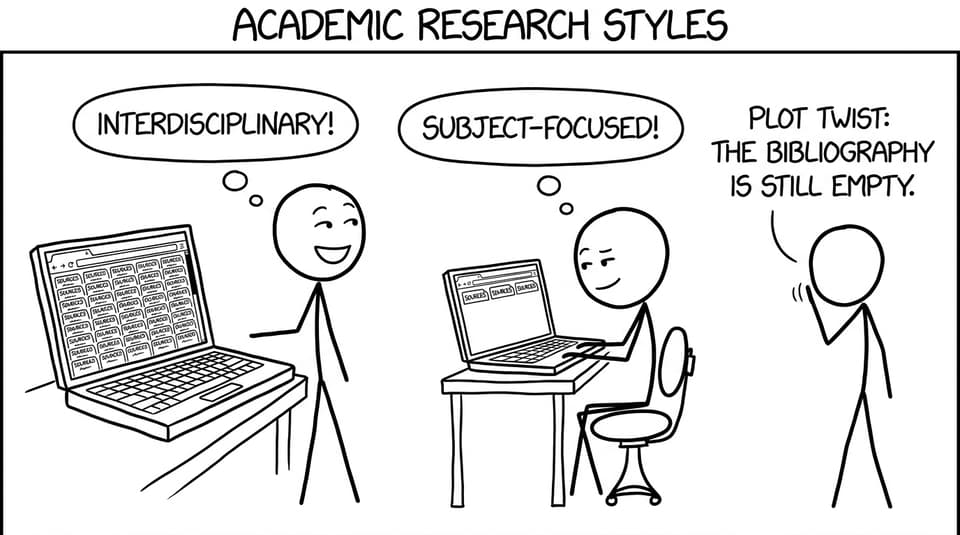 Too many open tabs and an empty bibliography joke
