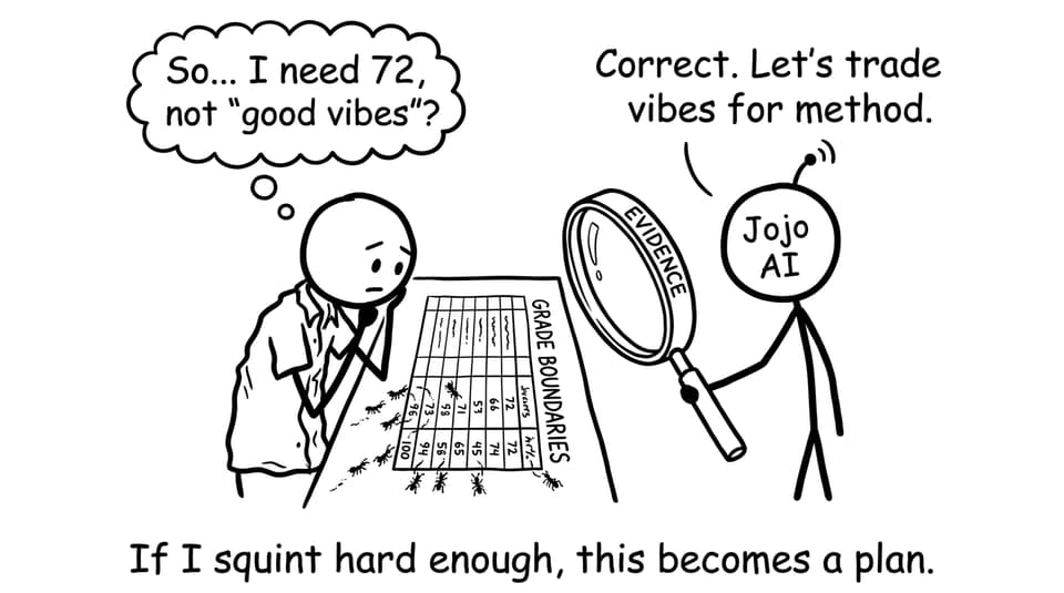 Comic about squinting at grade boundaries