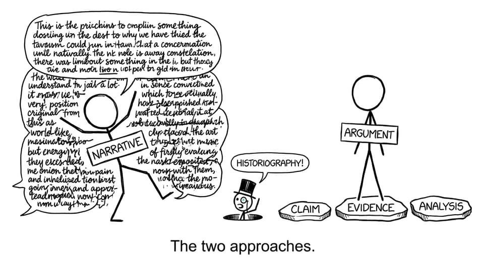 Narrative vs argument, with historiography cameo