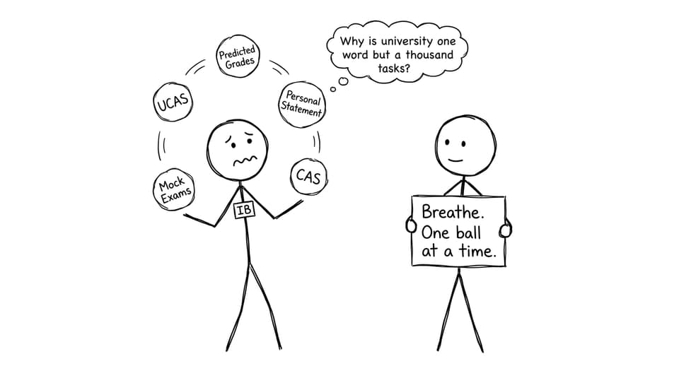 IB student juggling UCAS tasks