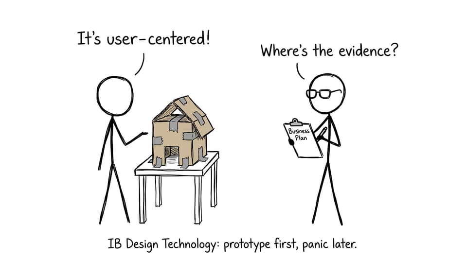 Student pitching cardboard startup