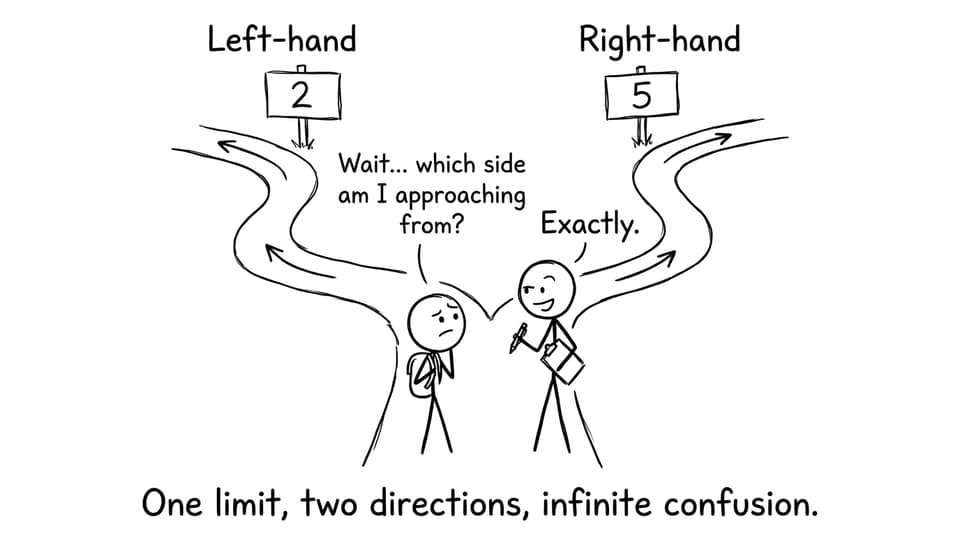 Comic about two directions for a limit