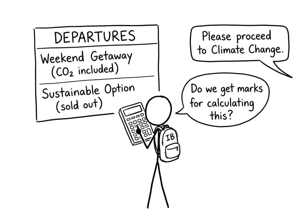 Airport board joke about CO2