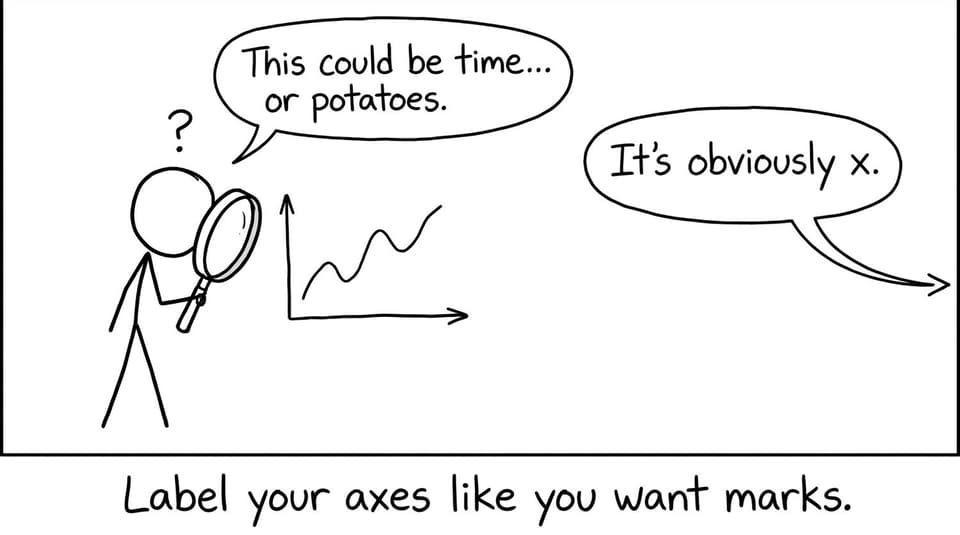 Examiner puzzled by unlabeled axes