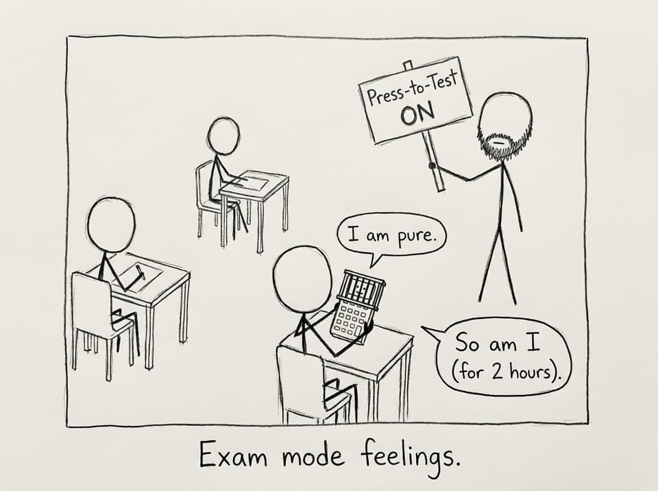 Exam mode as a tiny jail for the calculator