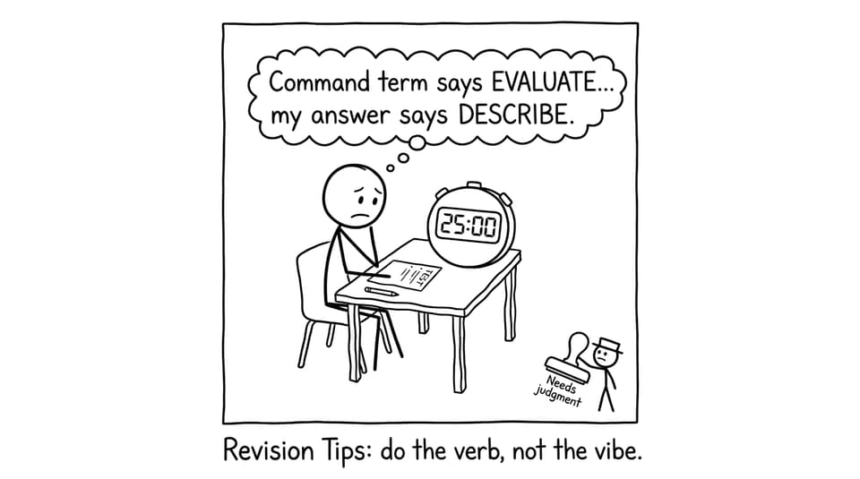 A funny comic about command terms and timed practice