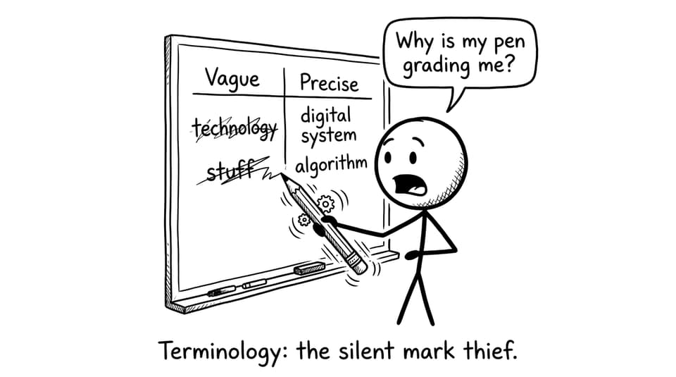 Vague vs precise terminology comic