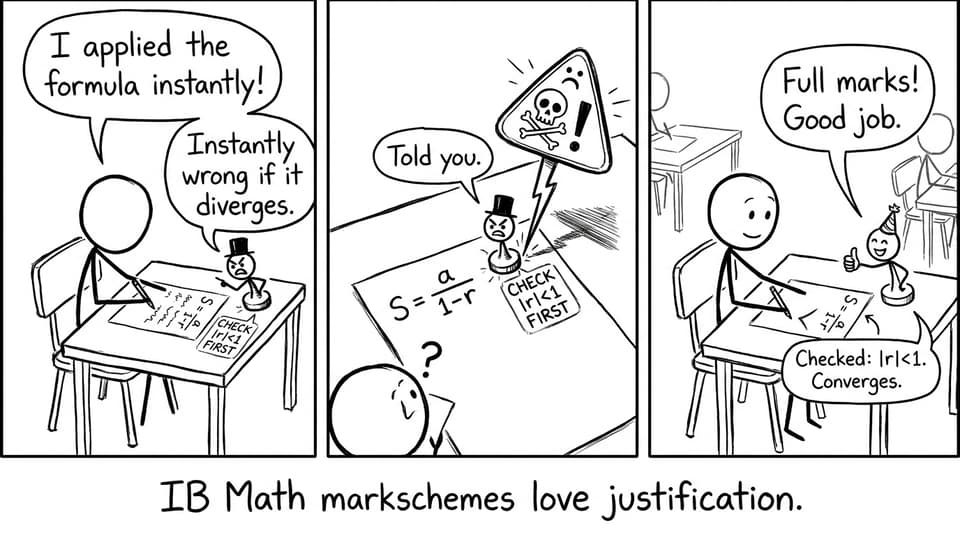 Comic about exam hall and checking the condition first