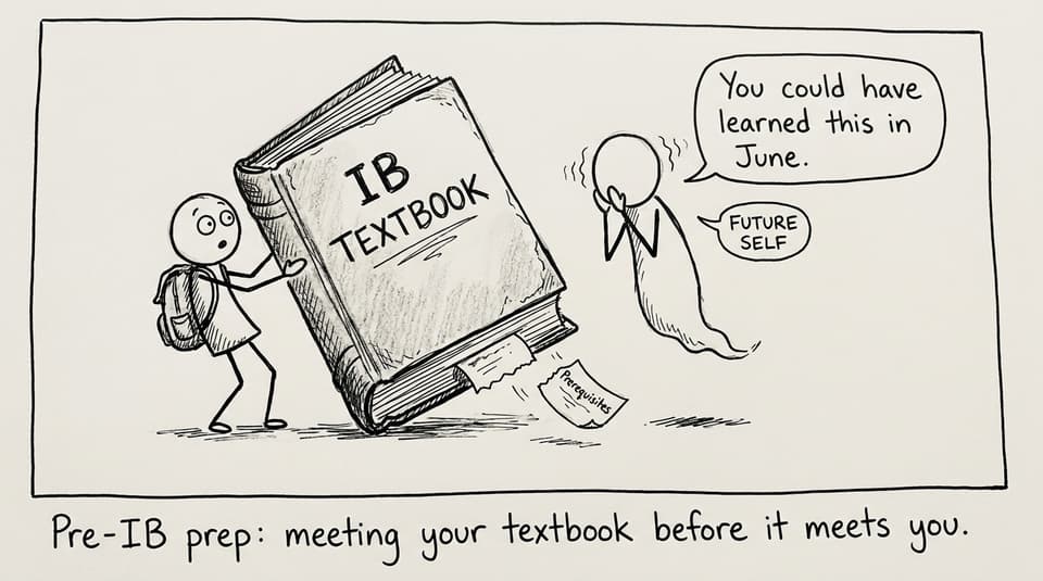 A student meets their IB Textbook