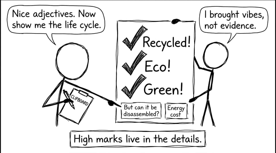 IB Design Technology comic: vibes vs evidence